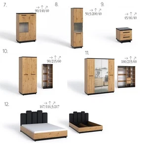 Kleiderschrank INEZ 2 Türen Wohnzimmer Kollektion - Bild 1 von 5