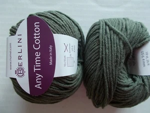 Berlini Any Time Cotton yarn, Tarragon, lot of 2 (125 yds ea) - Picture 1 of 2