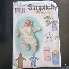 Ss344 9418 Simplicity Baby Infants Bunting Hat Blanket Pattern UC Nb-6m