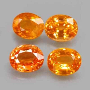 Arancione Giallo 2,02 Cts 4PZ 5X4 MM Arancione Naturale Zaffiro Giallo Sri Lanka - Foto 1 di 5