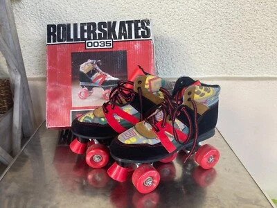 ROLLERSKATES KETCHUP ANCIEN PATIN A ROULETTES VINTAGE 1980 HOLY SPORT ROLLER - Photo 1/4