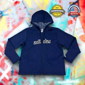 Chaqueta con Capucha Adidas Cremallera Completa DE COLECCIÓN (2001) PARA MUJER XL Bordada Azul Marino Usada en Excelente Condición - Imagen 1 de 19