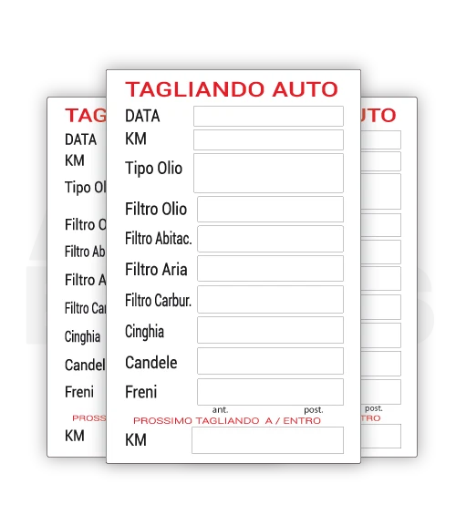 100 50 Tagliando Auto Cambio Olio Etichetta Adesivo In Pvc Impermeabile Resis RG