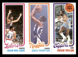 1980 Topps Basketball #4 Abdul-Jabbar Thompson Taylor EX/MT