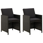 Garden Chairs With Cushions 2 Pcs Poly Rattan Black J6c4