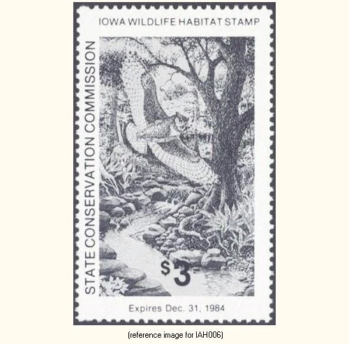 D2K Iowa Hunting Stamp 1984 $3 (owl) - Image 1 of 1