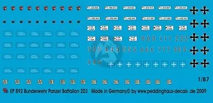 Peddinghaus 1/87 (HO) Bundeswehr Panzerbataillon 203 Leopard 2A6 Markings 892 - Bild 1 von 1