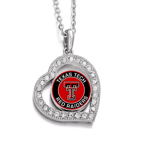 Texas Tech Red Raiders Women Sterling Silver Link Chain Necklace And Pendant D19 Cover