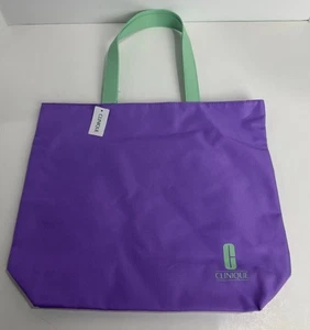 Neu mit Etikett NEU Clinique lila mintgrün Make-up Kosmetik Reise offene Beuteltasche Schultertasche - Bild 1 von 4