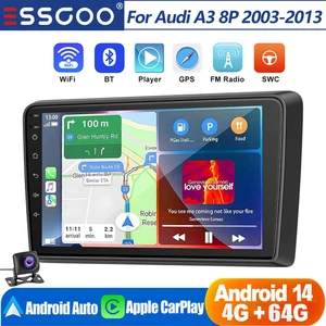Android14 Car Stereo For Audi A3 8P 2003-2012 Apple Carplay w/ Backup Camera 64G - Picture 1 of 17