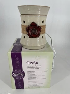 Scentsy Roselyn Full Size Warmer With Metal Flower Brand New Great Gift Idea - Picture 1 of 2