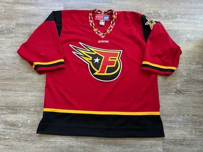 Camiseta de hockey sobre hielo Indy Fuel Indianapolis ECHL CCM bordada adulto XL *Alterada* Foto 1 de 4