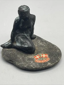 Bronze Mermaid On A Rock Figure The Little Mermaid by Edward Eriksen Copenhagen - Picture 1 of 7