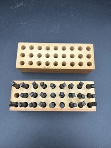 Young Bros Stamp Works Metal Letter Stamps  Combo Set 3/32" wooden Block holder - Picture 1 of 13