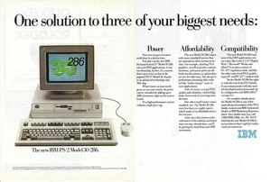 1988 IBM PS/2 Model 30 286 PC Computer 3 Biggest Needs Vintage Print Ad/Poster - Picture 1 of 1