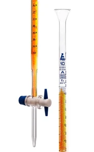 EISCO Buretta con Rubinetto Chiave in PTFE, 10ml - Classe A - 0,05ml Sub Div. Blu G... - Foto 1 di 2