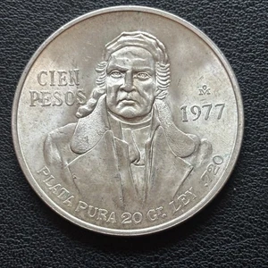 1977 Mexico 100 pesos Silver 0.720 KM# 483.2 KM# 483 Avg. Circ. Coin - Picture 1 of 2