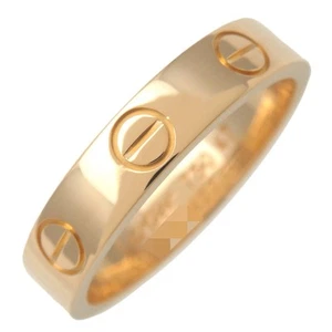 Cartier Mini Love Ring K18YG 750YG Yellow Gold #47 US4-4.5 EU47 HK9 Used F/S - Picture 1 of 8