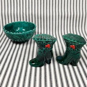 Vintage Salz & Pfefferstreuer, "Christmas Holly Boots" Keramik - Lefton (ca. 1950er Jahre) - Bild 1 von 20