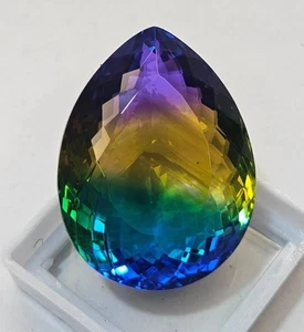 Superb Bi-Color Ametrine Pear Cut 72-74 Ct Natural Loose EGL Certified Gemstone - Picture 1 of 5