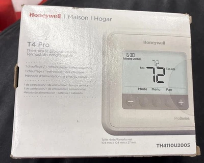 NEW Honeywell TH4210U2002 T4 Pro Programmable Thermostat 1 Heat 1 Cool - Image 1 of 4