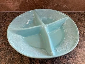 Sweet Ceramics 9" Blue-Green Relish Trayp Distressed Made in Italy - Picture 1 of 5