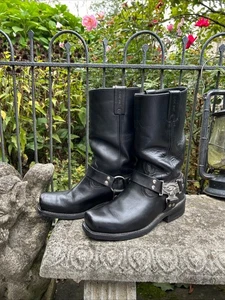 Vtg  Harley Davidson Boots Harness Leather US 9 Riding Boots Biker Grunge #98408 - Picture 1 of 17