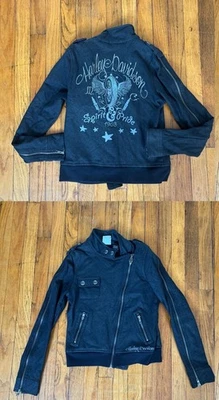 Chaqueta corta elástica de algodón para mujer Harley Davidson Motor genuino de colección años 00 XS Foto 1 de 4