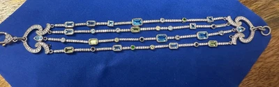 Judith Ripka Multi Gemstone Sterling Silver Bracelet Size 7 - Image 1 of 4