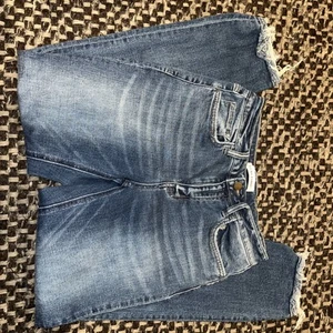 Flying Monkey Damen Distressed High-Rise Skinny Jeans mit rohem Saum - Größe 25 - Bild 1 von 5