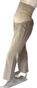 Motherhood Maternity Pants S Beige Flare Leg Elastic Waist Pockets Work - Picture 1 of 8