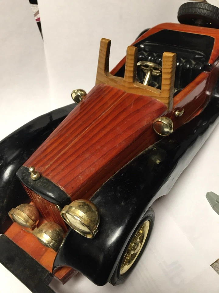 15 Inch Vintage Die Cast and Wood Crafter Hand Made Convertible Car - Image 1 of 4