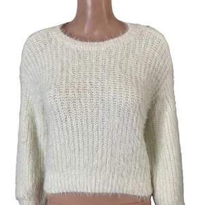 GB Girls Eyelash Sweater Girls Large White Pullover - Picture 1 of 14