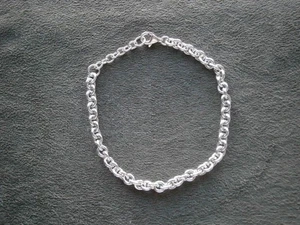 Kleine klobige Gliederkette Kabel Vintage Sterlingsilber Fußkettchen Armband 8,5" ~ 12,3 g - Bild 1 von 5