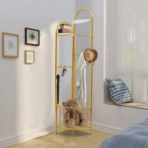 Hall Entryway Garment Storage Coat Rack Holder Hanger Furniture Floor Stand USA - Picture 1 of 24