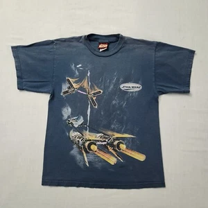 Kids Vintage 1999 Star Wars Pod Race Anakin T-Shirt Size M Navy - Picture 1 of 8