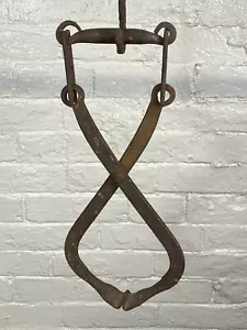Antike GIFFORD-WOOD Eiszange, Hudson NY, gestempelt ~ Eisen, ohne Beschädigungen, funktioniert - Bild 1 von 9