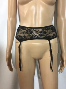 Strumpfgürtel schwarz rose Spitze Rosen Gr. XS verstellbare Träger neu ohne Etikett - Bild 1 von 12