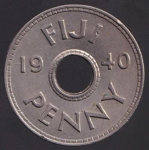 Fiji 1940 One Penny 1d George VI - Extra Fine - Bild 1 von 3