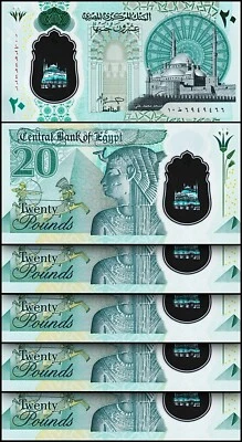 Egypt 20 Pounds 2023, UNC, 5 Pcs LOT, POLYMER, P-82 - Image 1 of 4