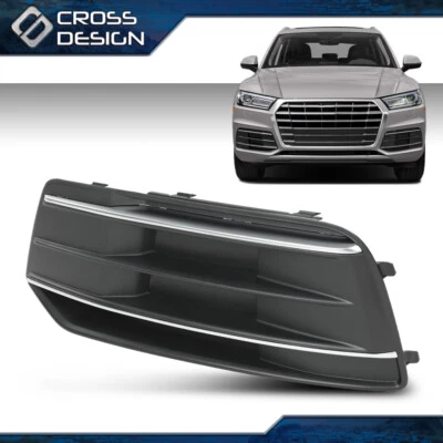 Черный чехол решетки радиатора для левого переднего бампера противотуманных фар подходит для Audi Q5 2018-2020 годов выпуска - Изображение 1 из 4