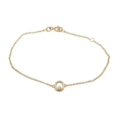 9ct Yellow Gold Diamond Initial Bracelet, Set with Letter "O" - Image 1 of 4