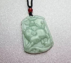 Glück Grad einer Natürlichen Jade Herren Chinesisch Neujahr von Den Pig Medaille - Bild 1 von 1
