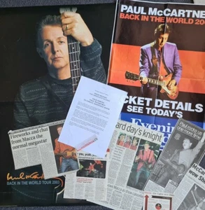 Paul McCartney 2003 Back in the world UK press release ticket stub poster photo - Picture 1 of 12
