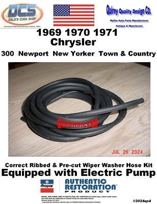 Chrysler 300 Newport New Yorker 1969 70 71 limpiaparabrisas limpiaparabrisas mangueras para bomba eléctrica Foto 1 de 2
