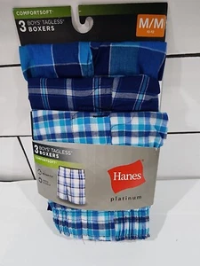 Hanes Boys Comfortsoft Tagless Boxers 3Pair Assorted Colors Sz. M (10-12) - Picture 1 of 2