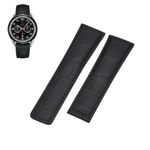 24mm Black Leather Watch Strap For Tag Heuer CAR2C12 FC6327 - Picture 1 of 7
