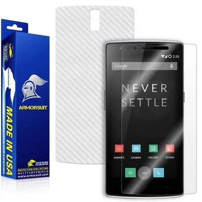 ArmorSuit MilitaryShield OnePlus 2 Screen Protector + White Carbon Fiber Skin - Image 1 of 4