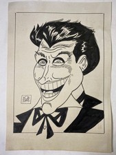 Bob Kane Drawing on paper (Handmade) signed and stamped mixed media vtg art