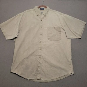 Hemingway Traders Mens Size Large Tan Button Up Safari Shirt 90s VTG Cotton S/S - Picture 1 of 11